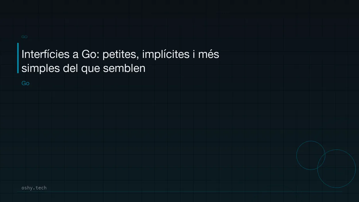 Cover for Interfícies a Go: petites, implícites i més simples del que semblen