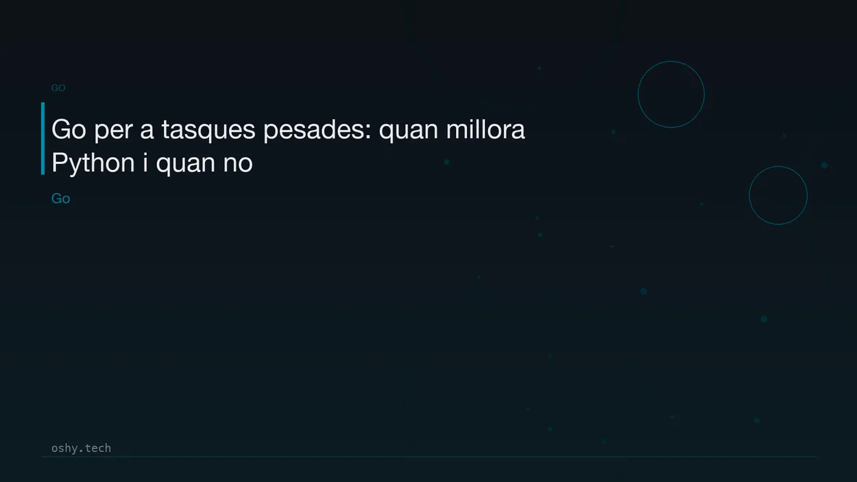 Cover for Go per a tasques pesades: quan millora Python i quan no