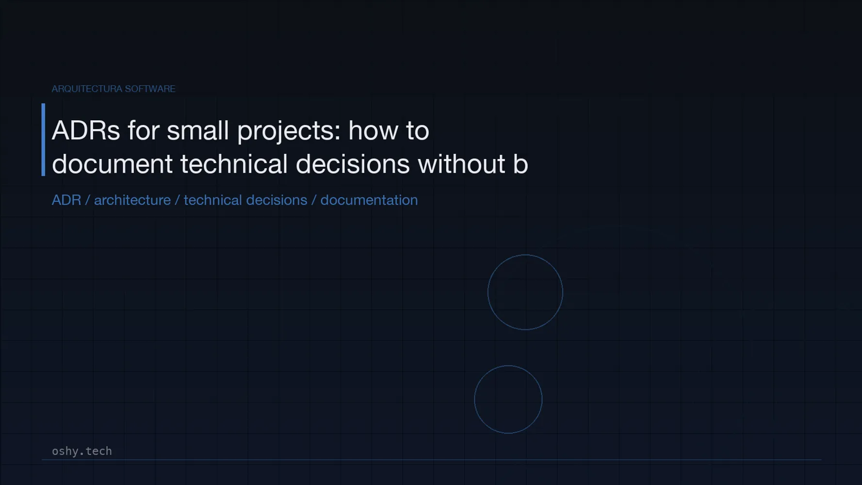 Cover for ADRs for small projects: how to document technical decisions without bureaucracy