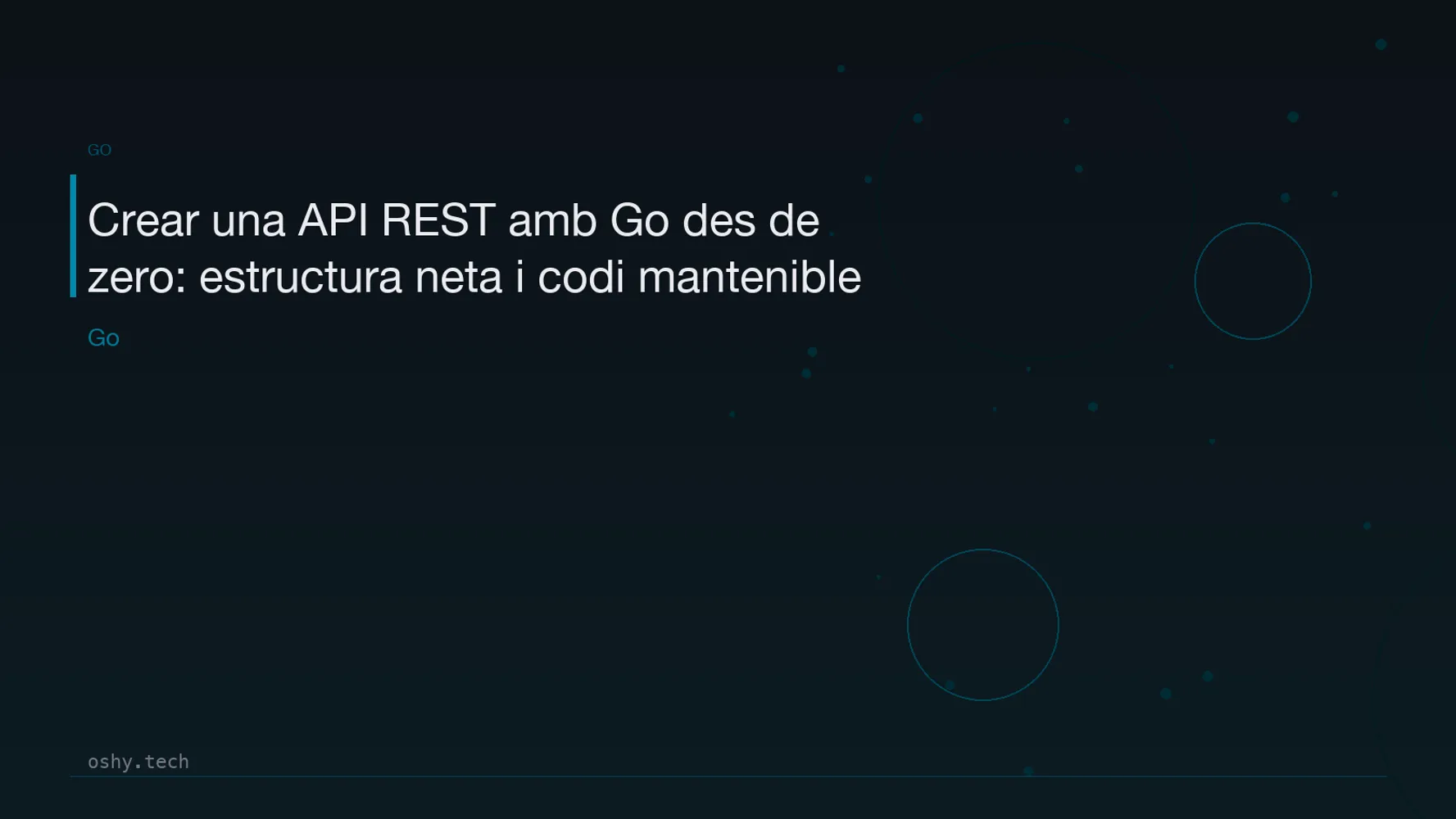 Cover for Crear una API REST amb Go des de zero: estructura neta i codi mantenible