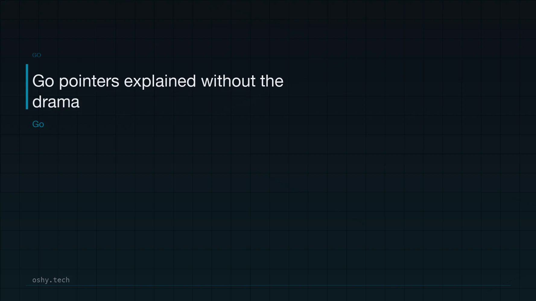 Cover for Go pointers explained without the drama
