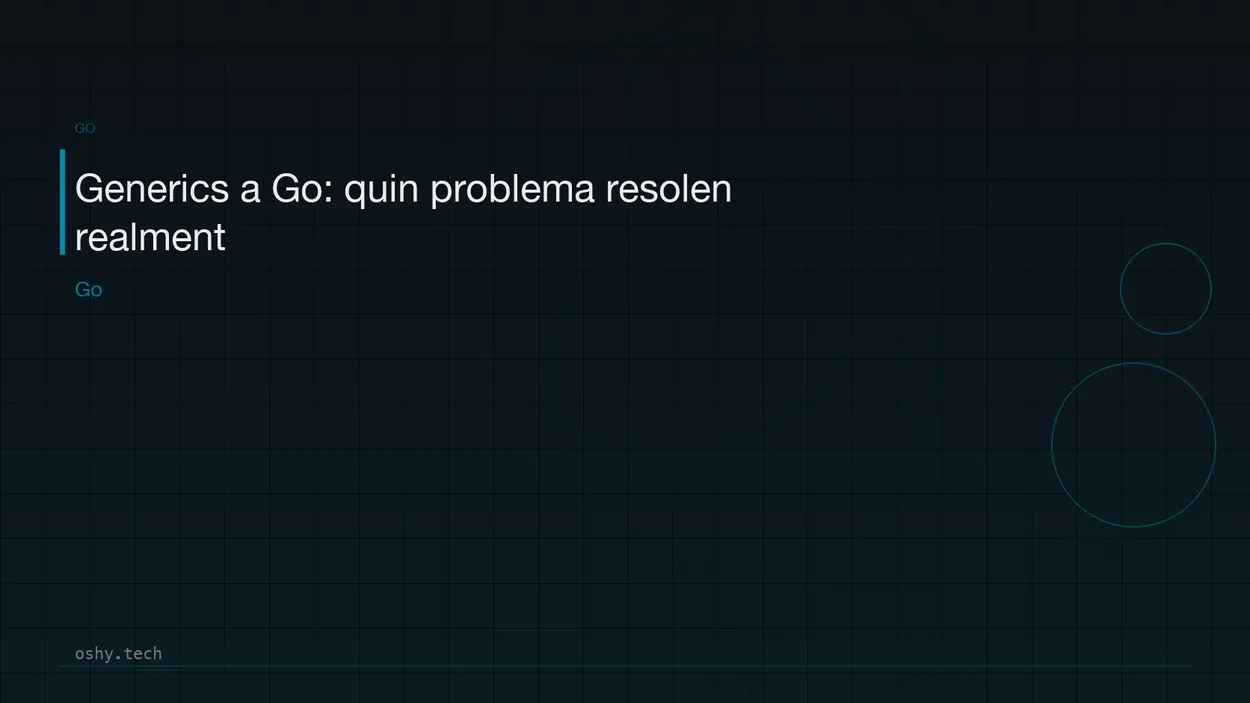 Cover for Generics a Go: quin problema resolen realment