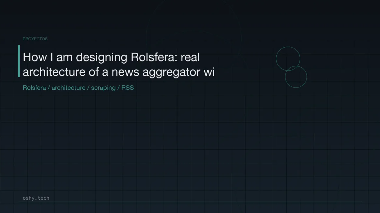 Cover for How I am designing Rolsfera: real architecture of a news aggregator with scraping, RSS, AI and automation