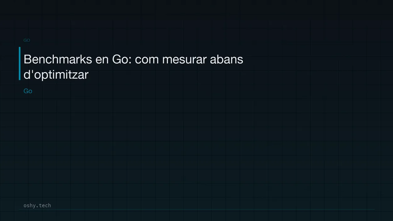 Cover for Benchmarks en Go: com mesurar abans d'optimitzar