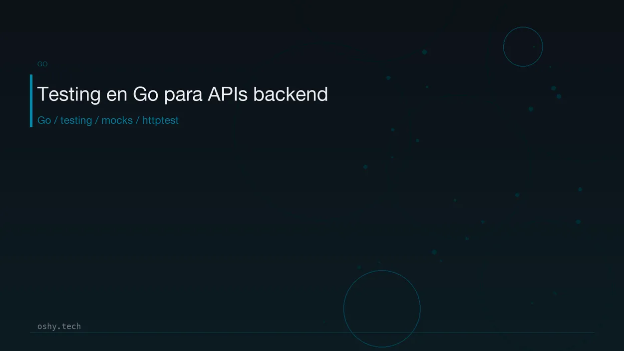 Cover for Testing en Go para APIs backend: unitarios, integración y mocks sin volverse loco
