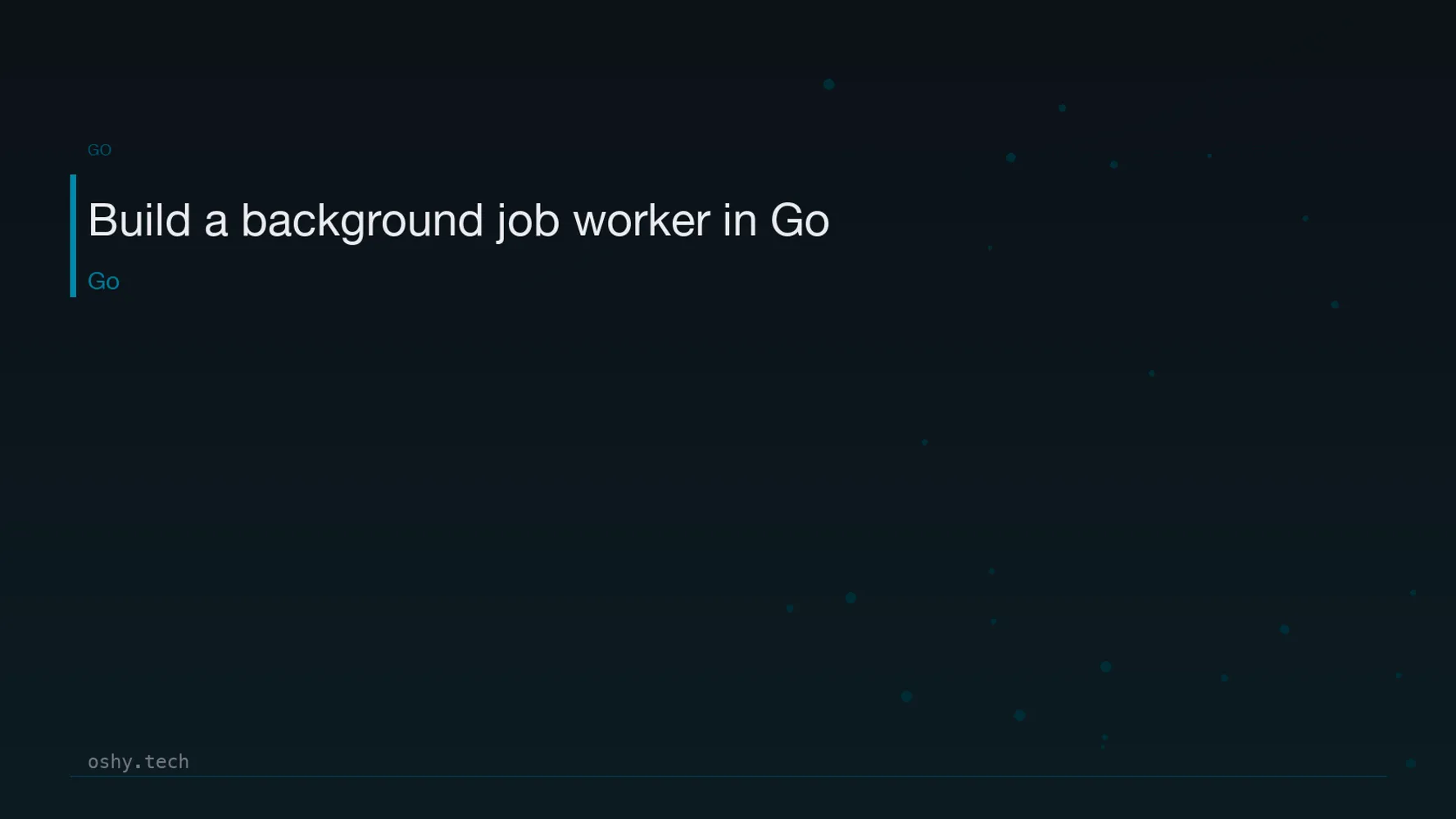 Cover for Build a background job worker in Go