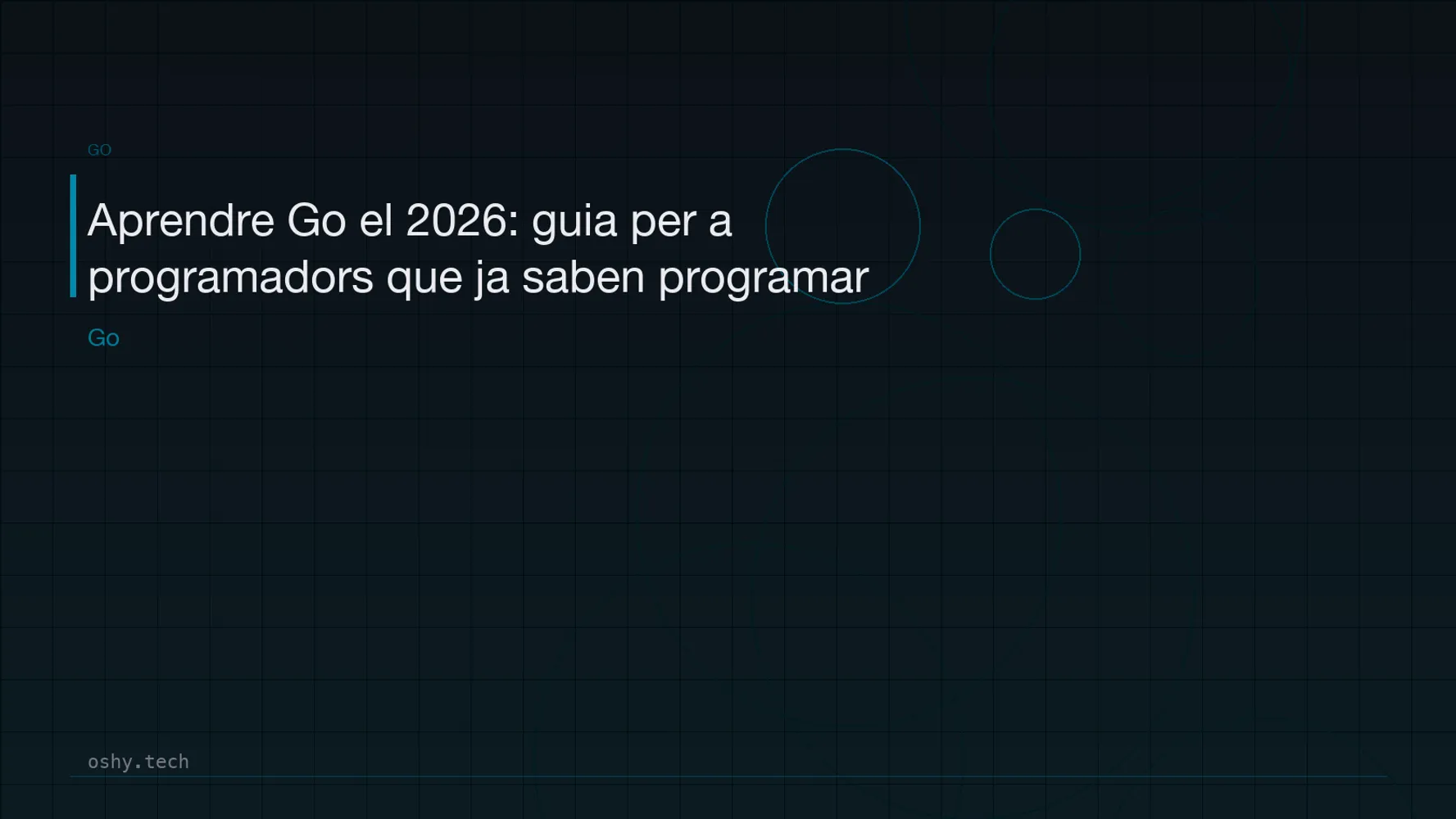 Cover for Aprendre Go el 2026: guia per a programadors que ja saben programar